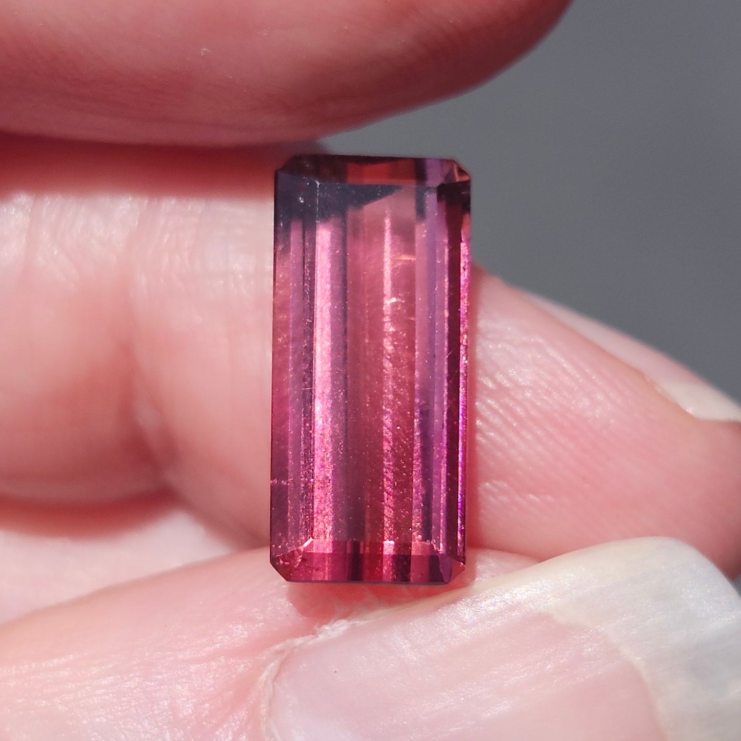 5.06ct Bi-Color Pink Rubellite Tourmaline | Emerald Cut