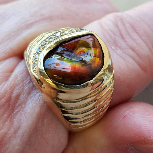 Men's Slaughter Mountain and Diamond Ring | 14kt Gold