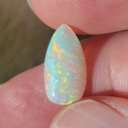 1.58 Lightning Ridge Light Crystal Australian Opal | Pear Cabochon | #E307