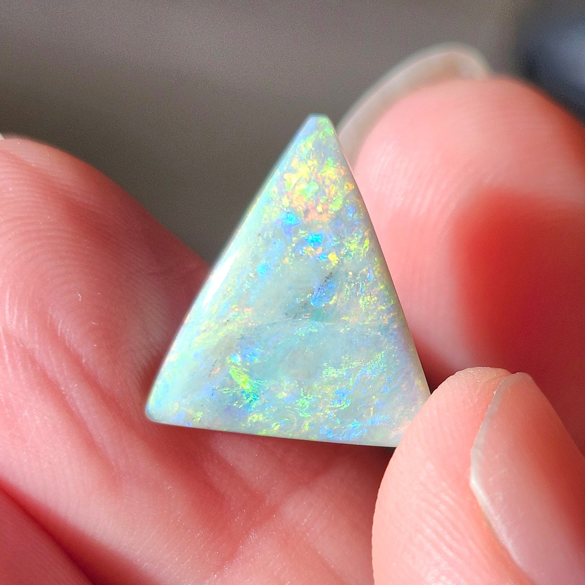 5.05ct Lightning Ridge Semi-Black Australian Opal | Triangular Cut Cabochon | #E306