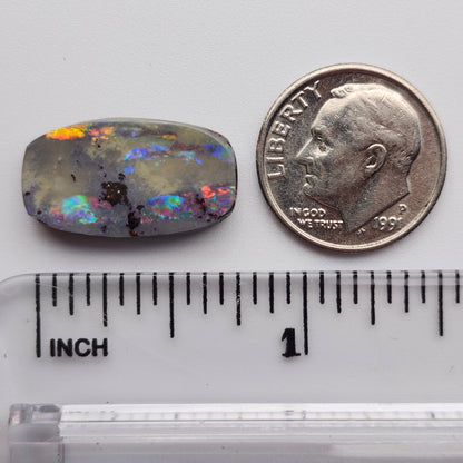 9.03ct Quiplie Australian Boulder Opal | Cushion Cut Cabochon | #E295