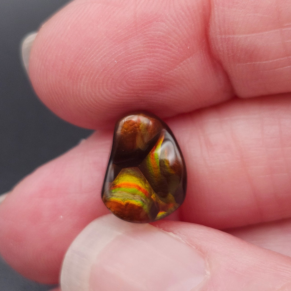 4.84ct Arizona Fire Agate | Freeform Pear Cabochon