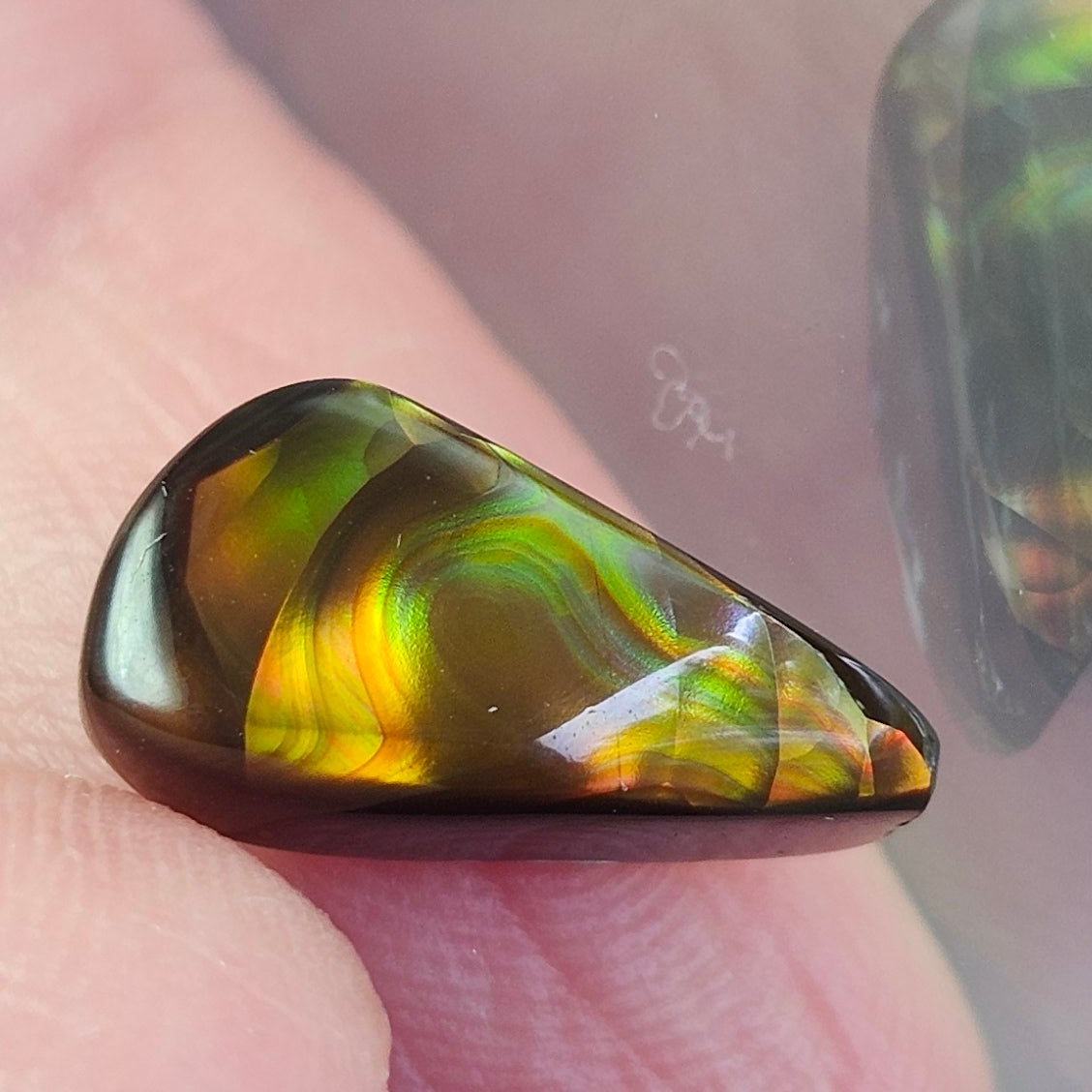 3.16ct Loose Fire Agate | Pear Cabochon