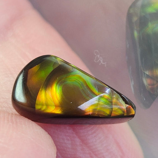3.16ct Loose Fire Agate | Pear Cabochon