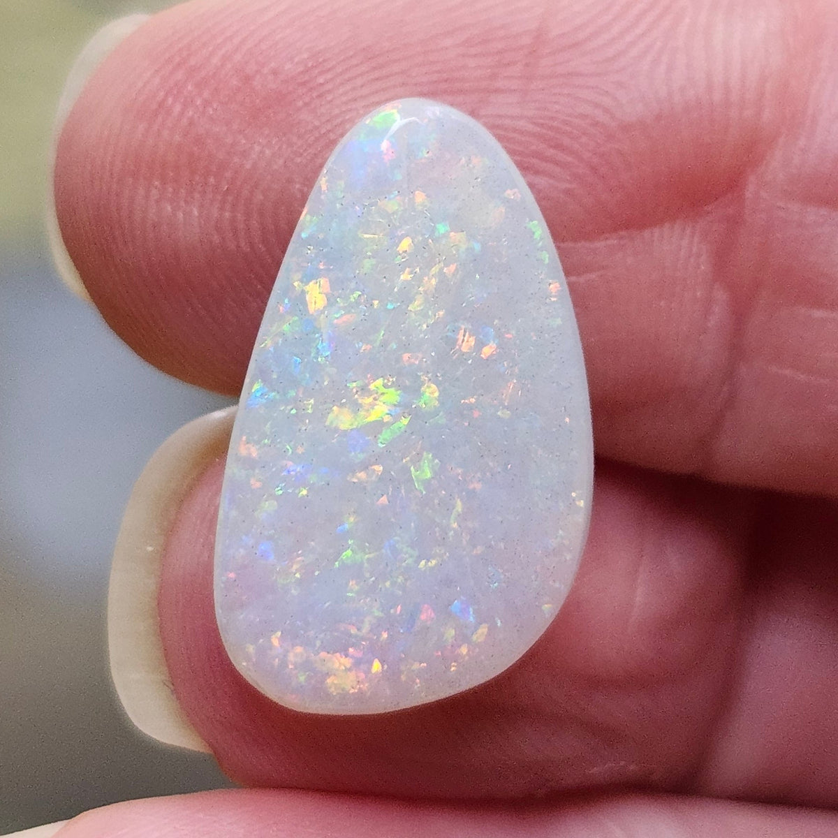 4.84ct Australian Coober Pedy Crystal Opal | Freeform Pear Cabochon | #E290