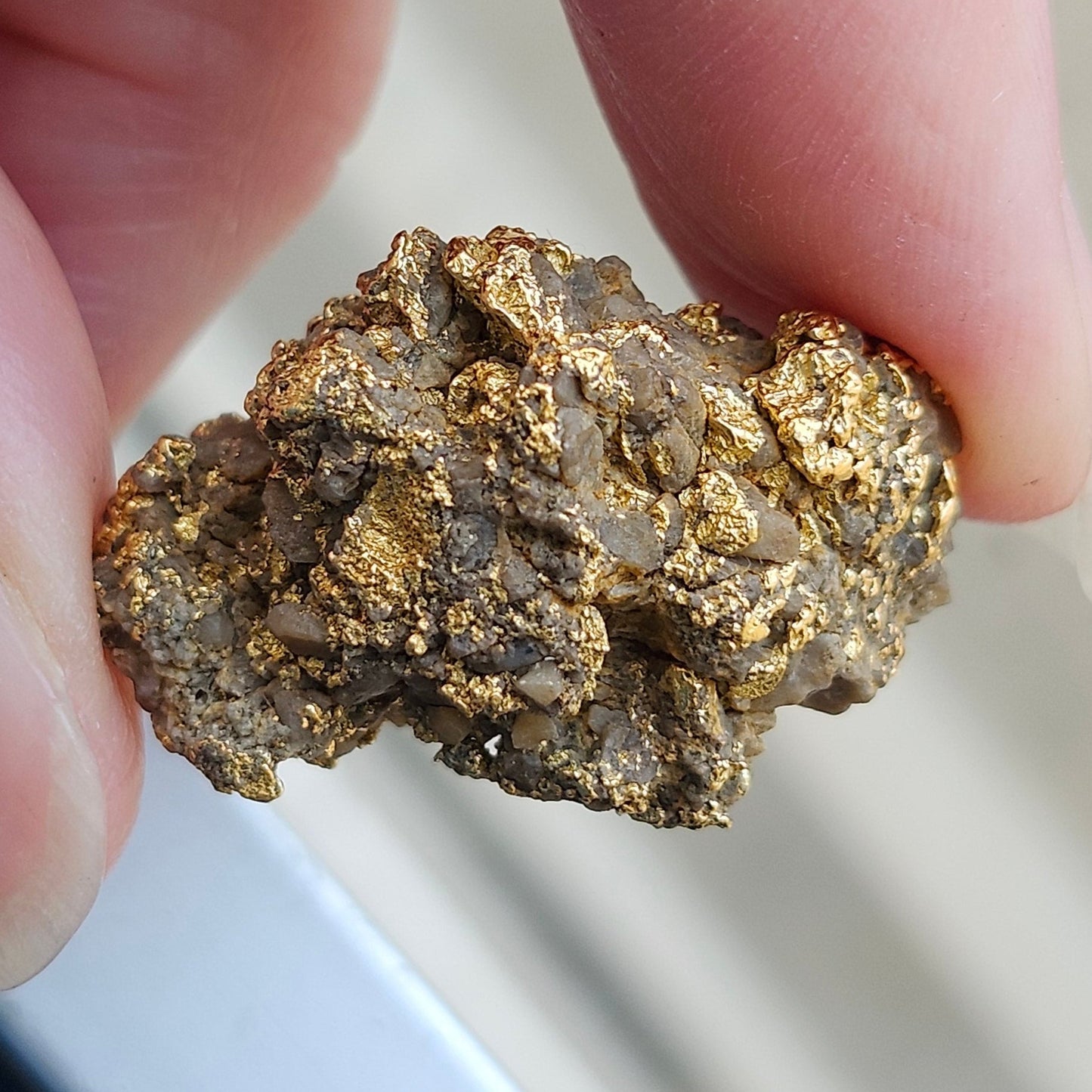 "Medius" | California Gold Nugget Specimen in Quartz | 12.52 grams