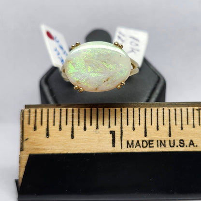 Gwen | Ladies' Split Prong Oval Opal Ring | 10kt Gold