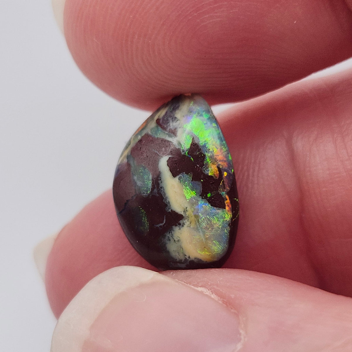 4.05ct Yowah Australian Boulder Opal | Freeform Pear Cabochon | #E296