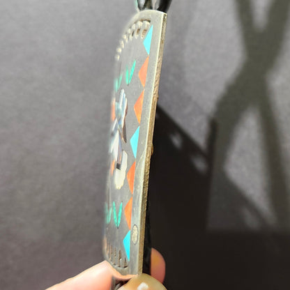 Zuni | Artist Sammy & Esther Guardian | Mallard Duck Inlay Bolo Tie & Belt Buckle Set | Sterling Silver