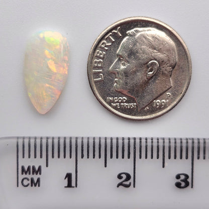 1.58 Lightning Ridge Light Crystal Australian Opal | Pear Cabochon | #E307