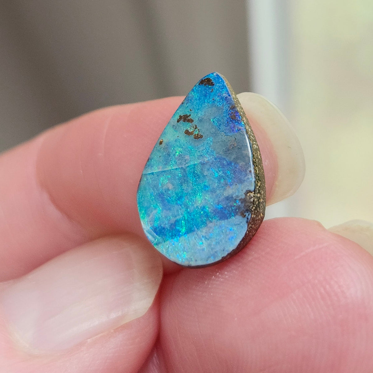 3.94ct Quilpie Australian Boulder Opal | Pear Shape Cabochon | #E287