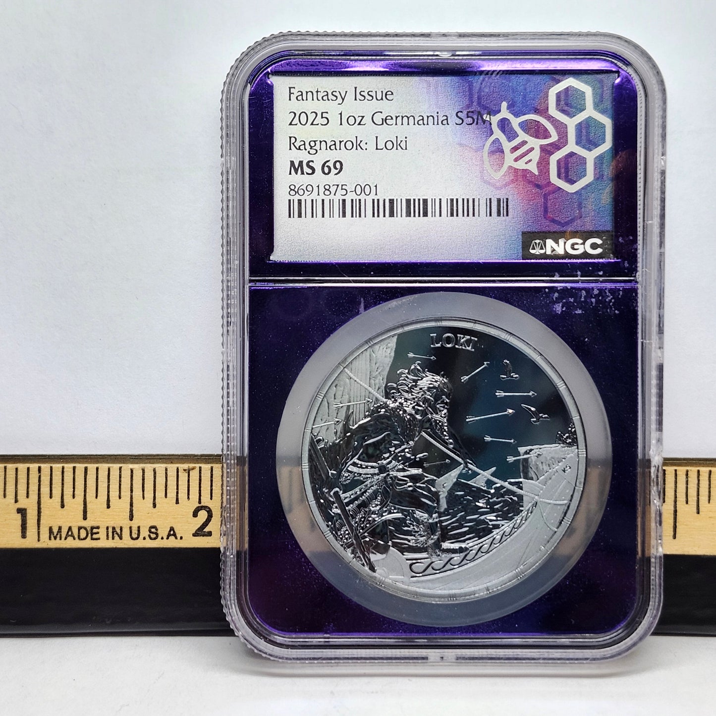 2025 1oz Germania S5M Ragnarok, Loki, Collectible Coin | NGC Certified | Fine Silver | #2