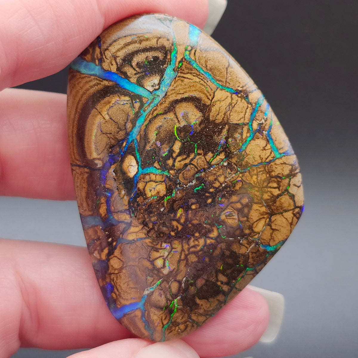 132.51ct Koroit Australian Boulder Opal | Pear Shape Cabochon | Two-Sided Stone | #E292