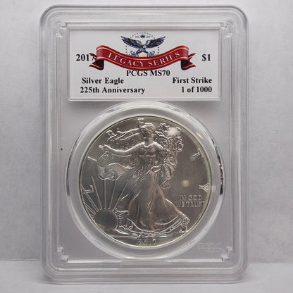 2017 Silver Eagle PCGS MS70 Collectible Coin | 225th Anniversary | Fine Silver | #22