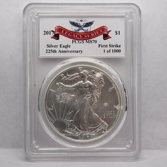 2017 Silver Eagle PCGS MS70 Collectible Coin | 225th Anniversary | Fine Silver | #22