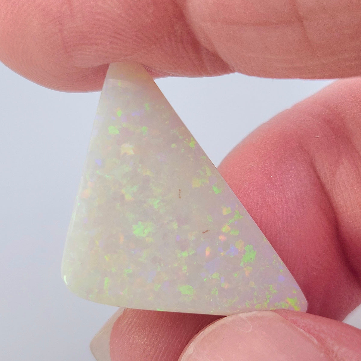 7.47ct White Cliffs Australian White Opal | Triangular Cut Cabochon | #E305
