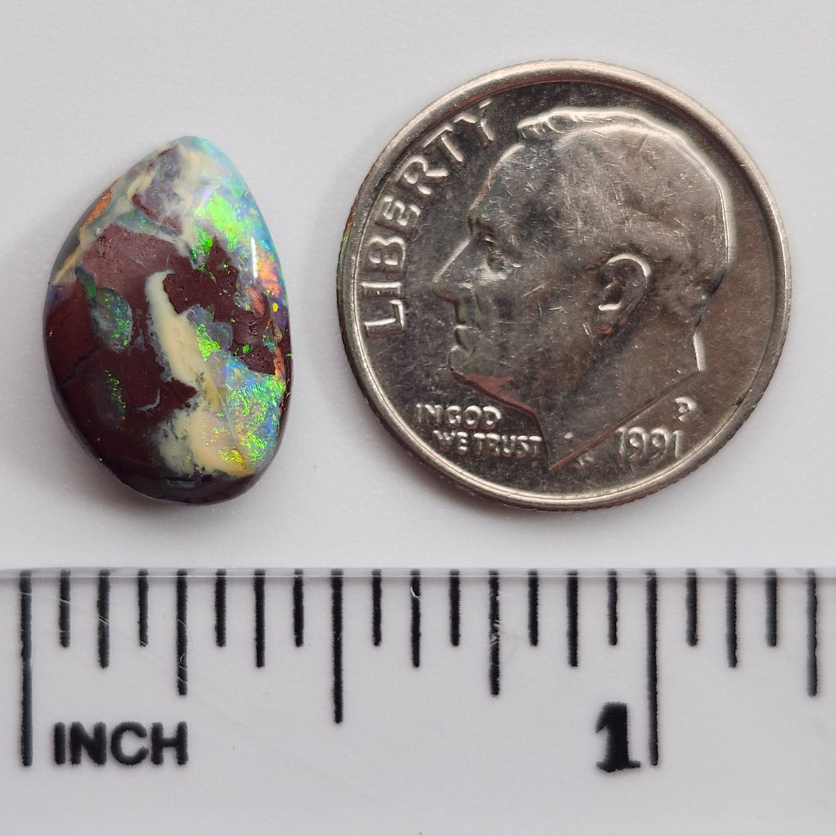4.05ct Yowah Australian Boulder Opal | Freeform Pear Cabochon | #E296