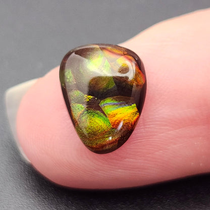 3.69ct Loose Fire Agate | Freeform Pear Cabochon