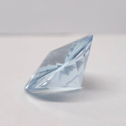 13.75ct Sky Blue Topaz | Custom Fantasy Cut | Round