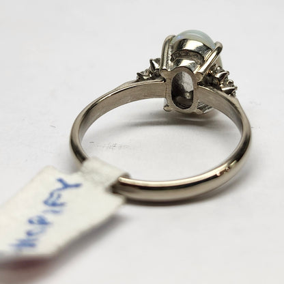 Jessica | Brazilian Crystal Opal & Diamond Ring | 14kt White Gold