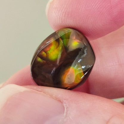 9.56ct Loose Fire Agate | Freeform Oval Cabochon