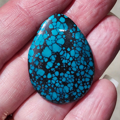 28.83ct Lone Mountain Spiderweb Turquoise | Pear Cabochon | #818