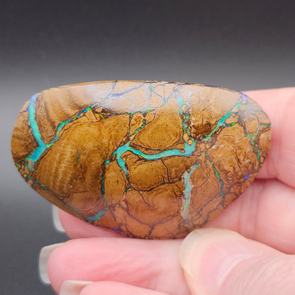 132.51ct Koroit Australian Boulder Opal | Pear Shape Cabochon | Two-Sided Stone | #E292