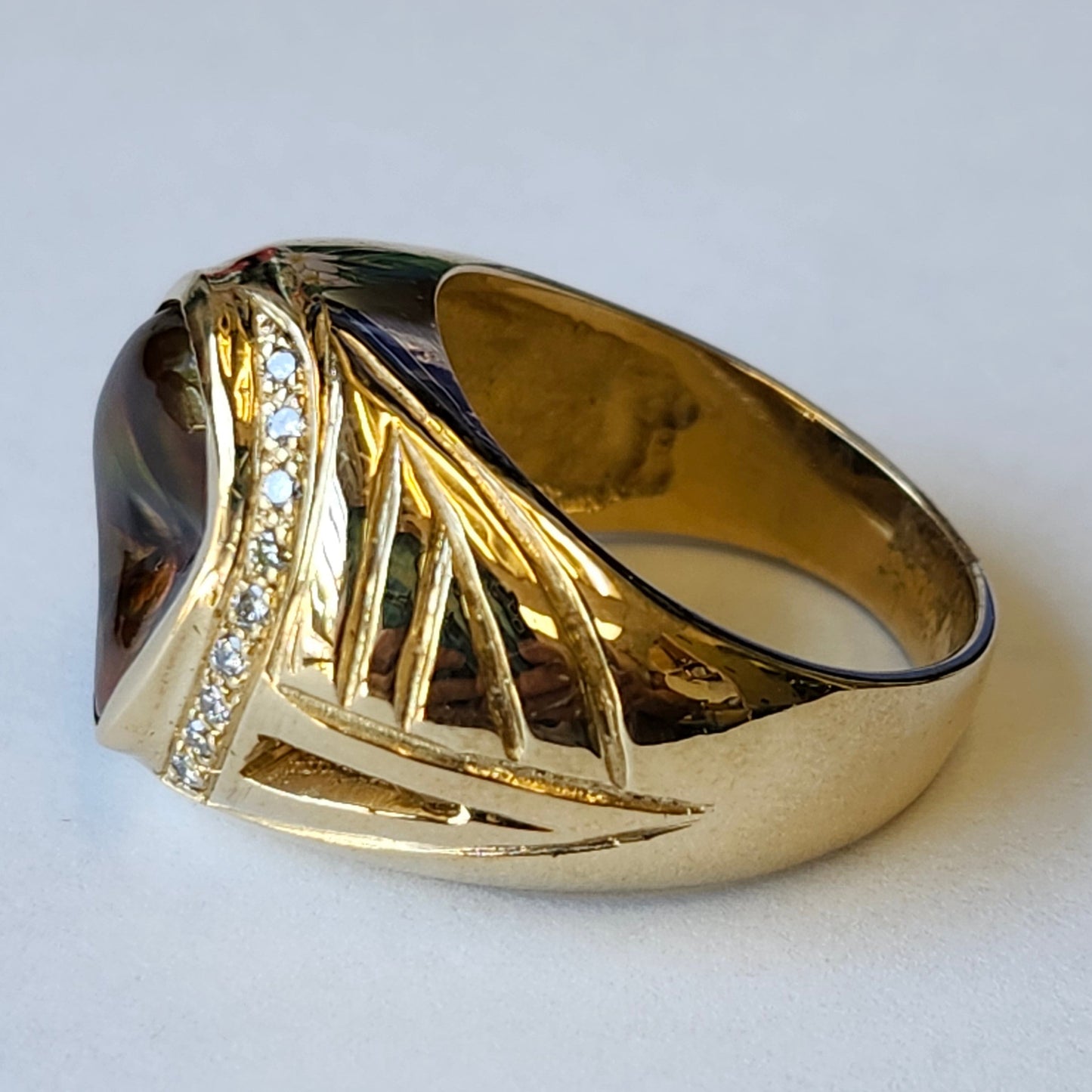 Men's Slaughter Mountain and Diamond Ring | 14kt Gold