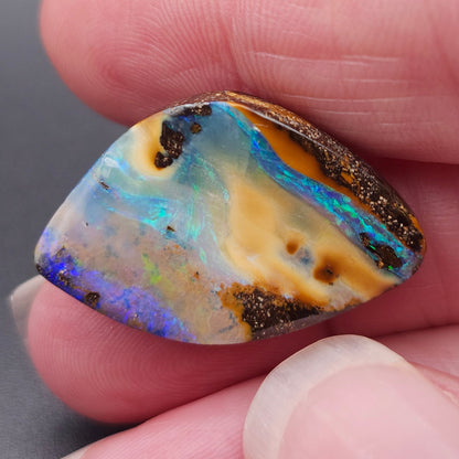 25.19ct Australian Koroit Boulder Opal | Freeform Pear Cabochon | #E299