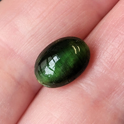 4.04ct Green Cat's Eye Tourmaline Cabochon