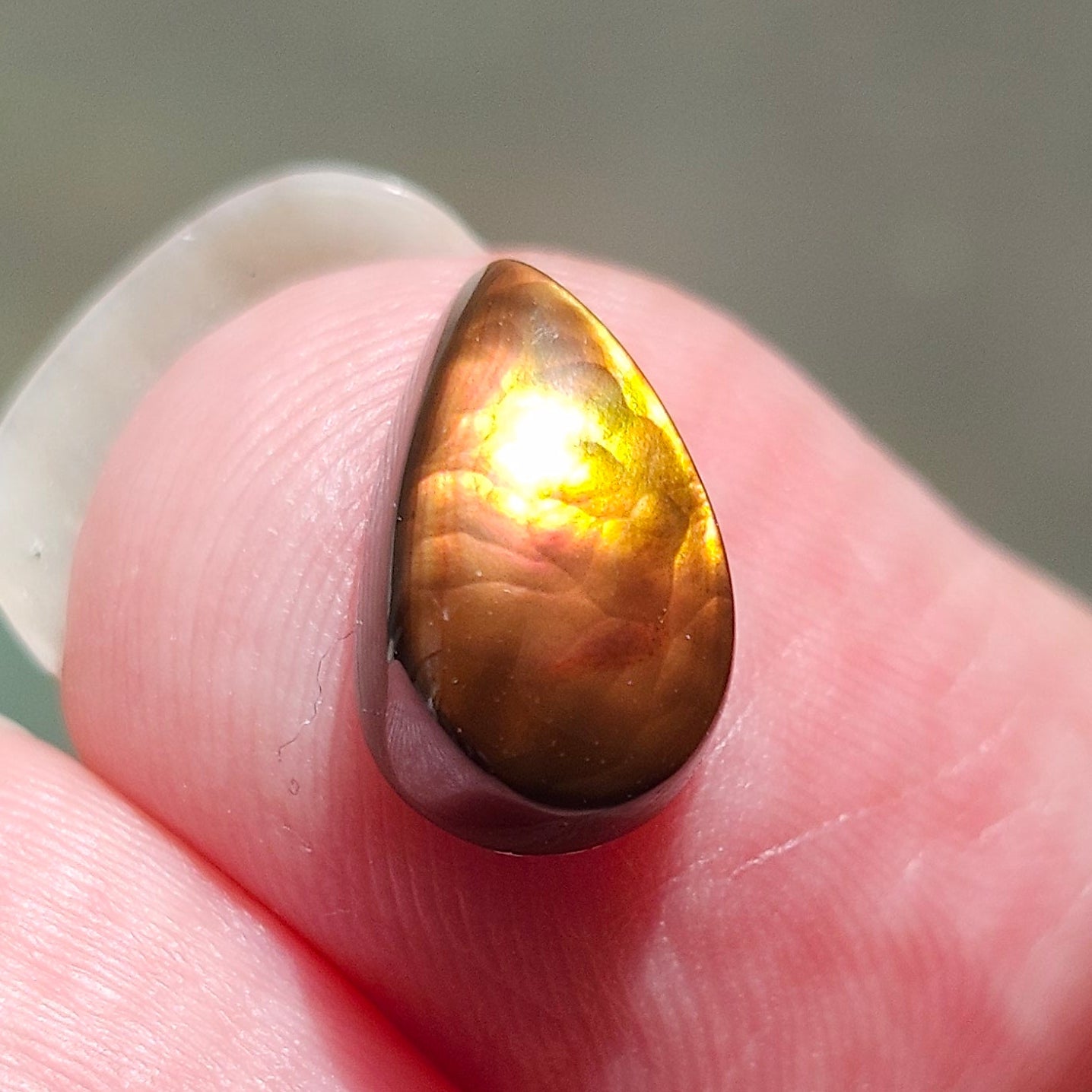 3.16ct Loose Fire Agate | Pear Cabochon