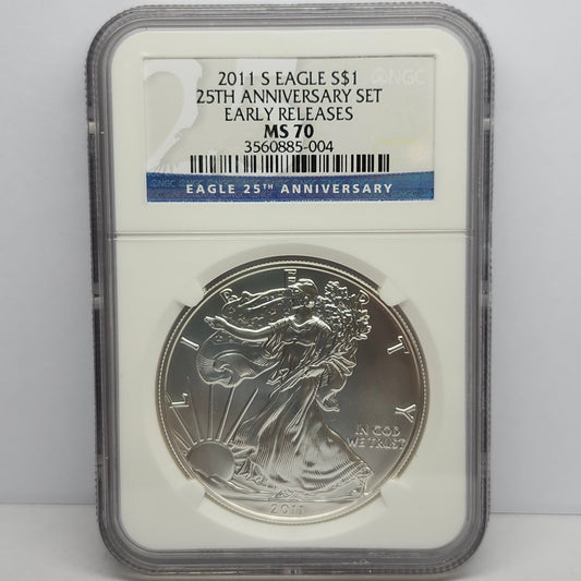2011-S $1 Silver Eagle 25th Anniversary Collectible Coin | Fine Silver | #9