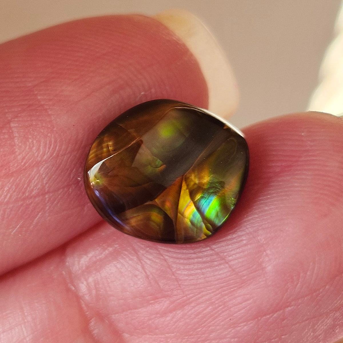 3.43ct Loose Fire Agate | Freeform Oval Cabochon