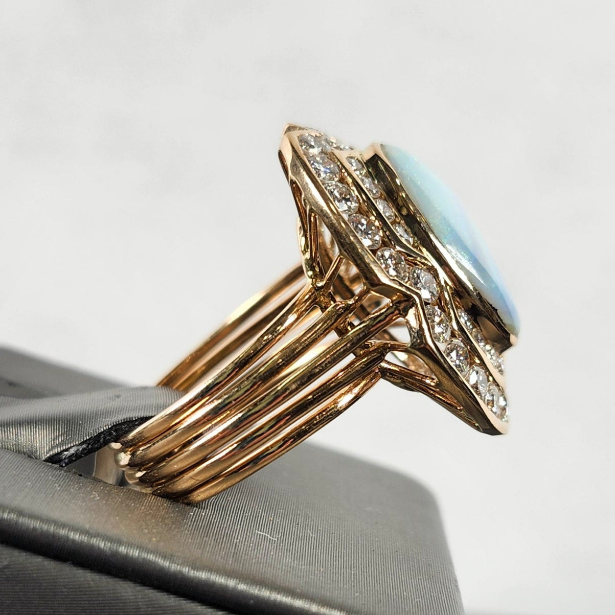 Lady Eva | Quilpie Boulder Opal & Diamond Ring | 14kt Gold