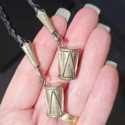 Zuni | Artist Edward Albert Beyuka | Kachina Inlay Bolo Tie | Vintage c.1950's | Sterling Silver