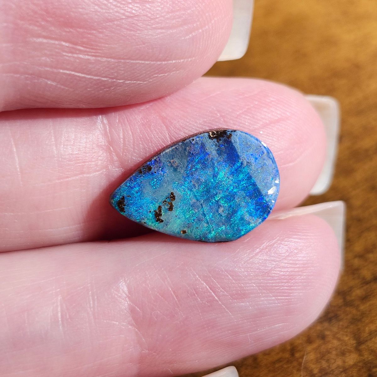 3.94ct Quilpie Australian Boulder Opal | Pear Shape Cabochon | #E287