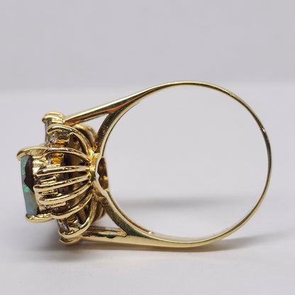 Areja | Australian Koroit Boulder Opal & Diamond Ring | Estate | 14kt Yellow Gold