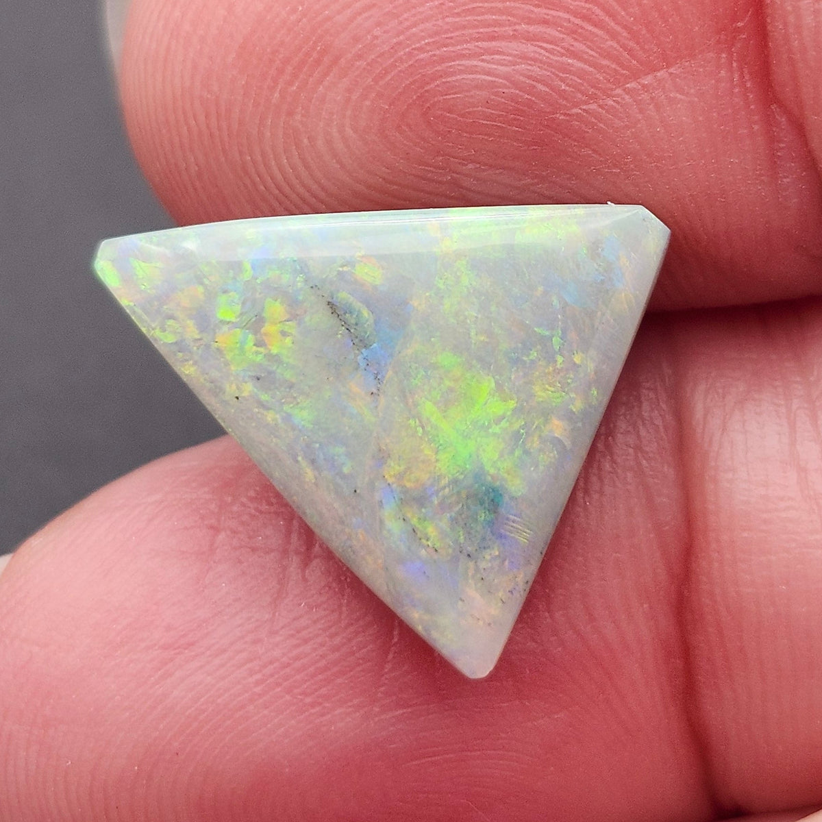 5.05ct Lightning Ridge Semi-Black Australian Opal | Triangular Cut Cabochon | #E306