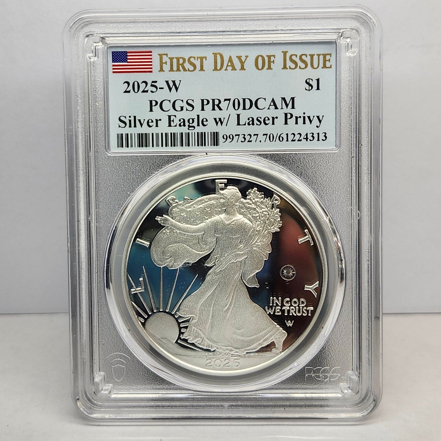 2025-W $1 Silver Eagle Collectible Coin w/ Laser Privy | Fine Silver | #12