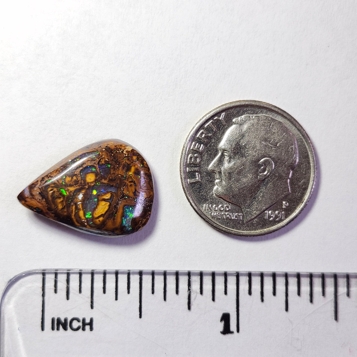 6.34ct Koroit Australian Boulder Opal | Pear Shape Cabochon | #E286