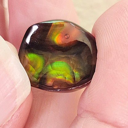 9.56ct Loose Fire Agate | Freeform Oval Cabochon