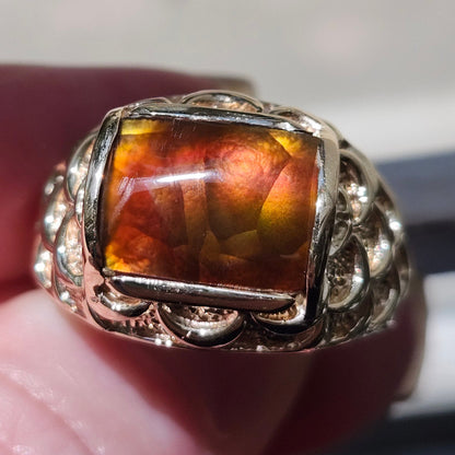 Rondo | 10.90 Gram Custom Fire Agate Ring | 14kt Yellow Gold