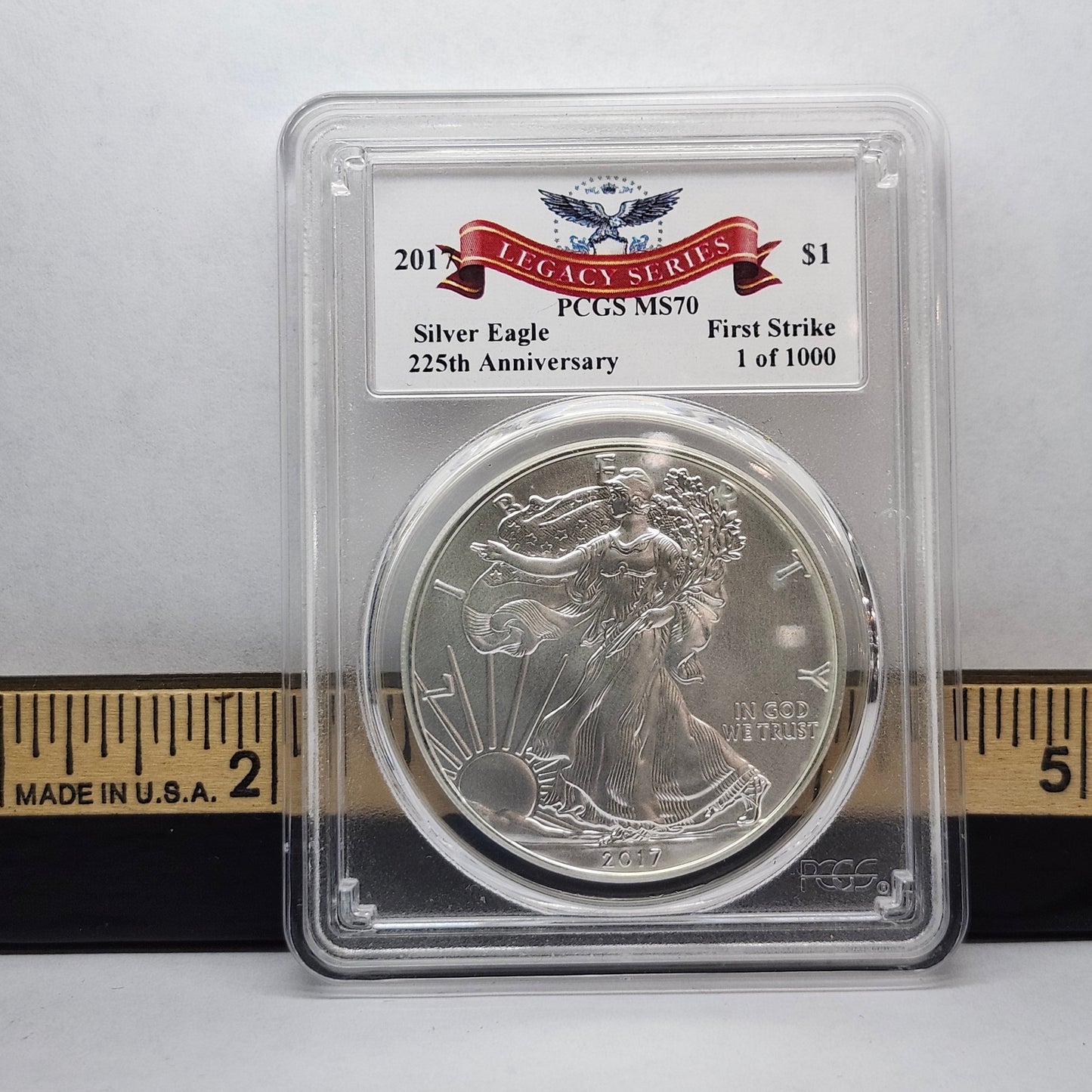 2017 Silver Eagle PCGS MS70 Collectible Coin | 225th Anniversary | Fine Silver | #22