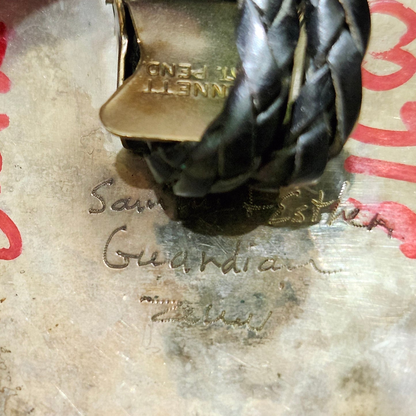 Zuni | Artist Sammy & Esther Guardian | Mallard Duck Inlay Bolo Tie & Belt Buckle Set | Sterling Silver