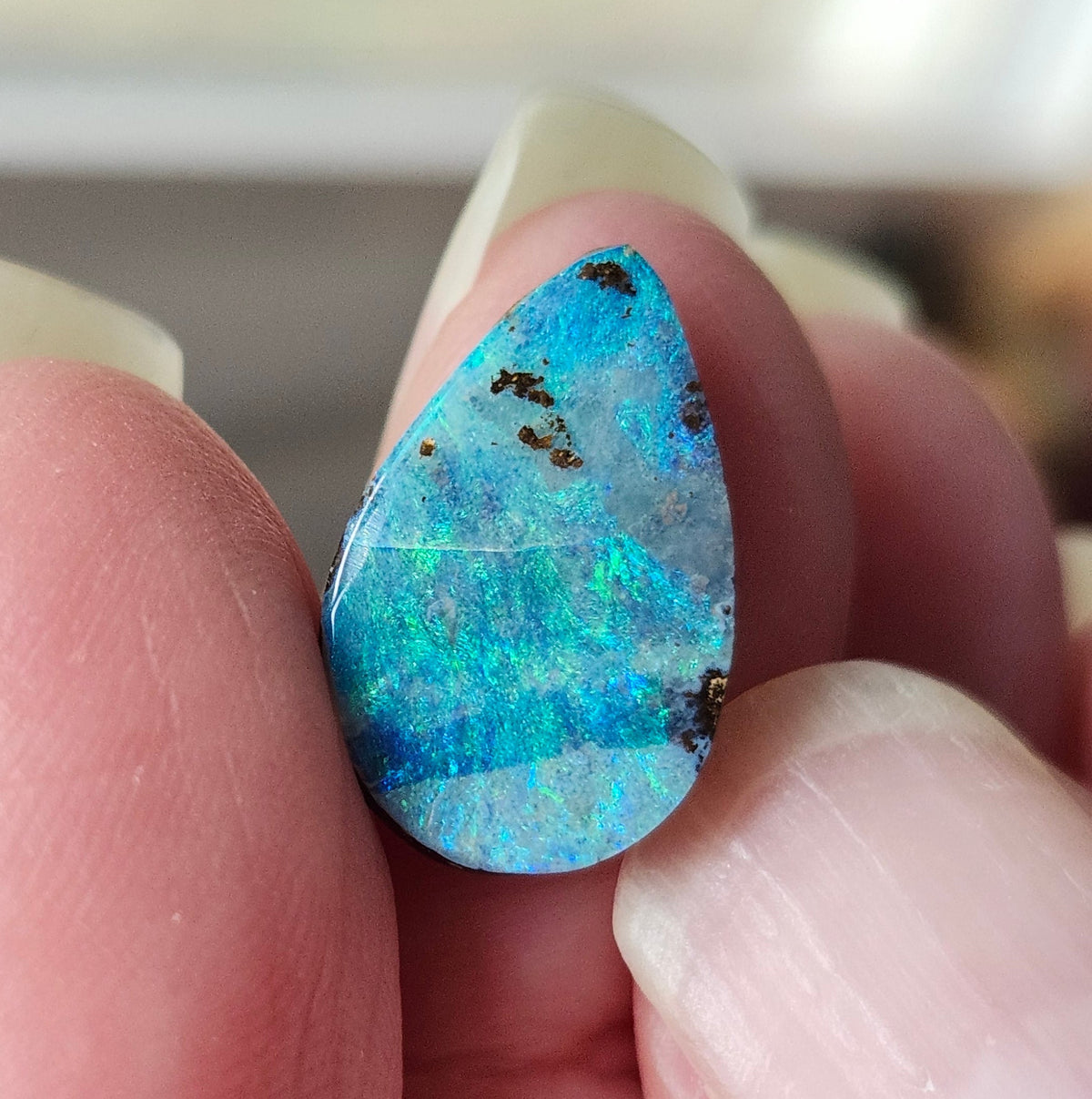3.94ct Quilpie Australian Boulder Opal | Pear Shape Cabochon | #E287