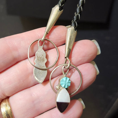 Zuni | Artist Jonathan Beyuka | Hoop Dancer Inlay Bolo Tie | Sterling Silver