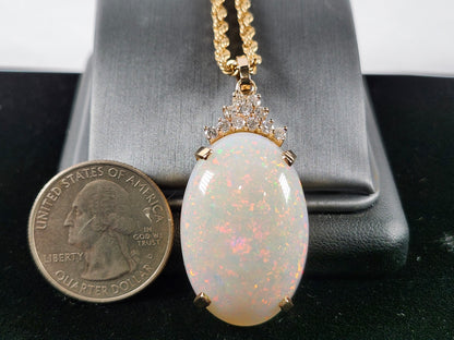 Princess Anne | Australian Coober Pedy Opal Pendant in 14kt Gold