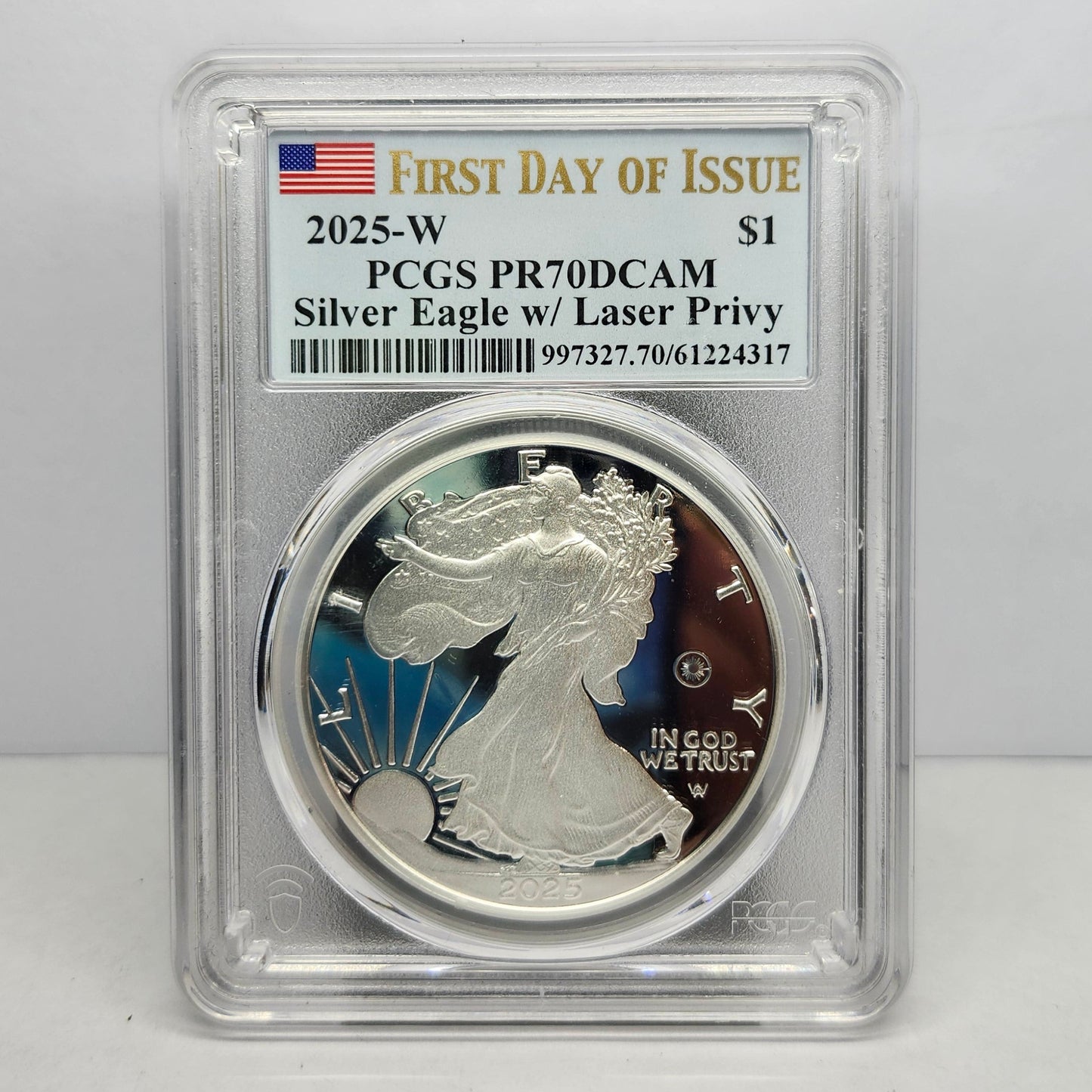 2025-W Silver Eagle w/ Laser Privy PCGS PR70DCAM Collectible Coin | Fine Silver | #13