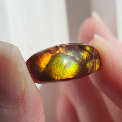 11.34ct Loose Fire Agate | Freeform Oval Cabochon