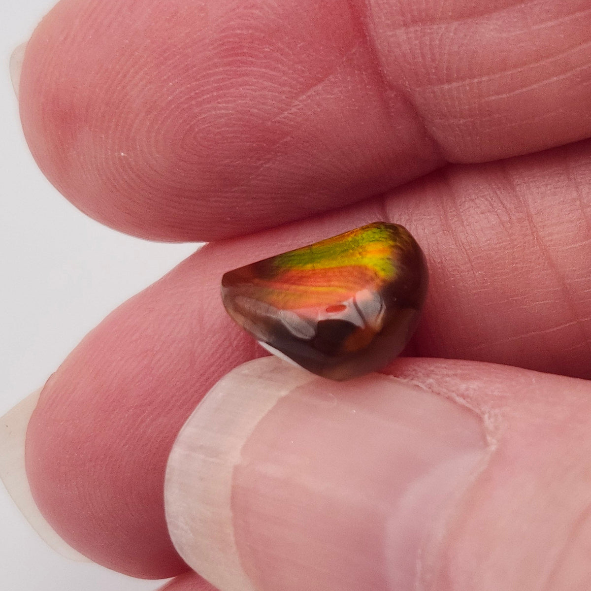 3.33ct Loose Fire Agate | Freeform Pear Cabochon
